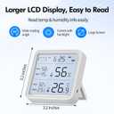 eMylo WiFi Thermometer Hygrometer, Wireless Indoor Humidity Monitor for Room, Smart Temperature Sensor with App Control, Large LCD Display with Light, Notification Alerts, Free Data Storage Export