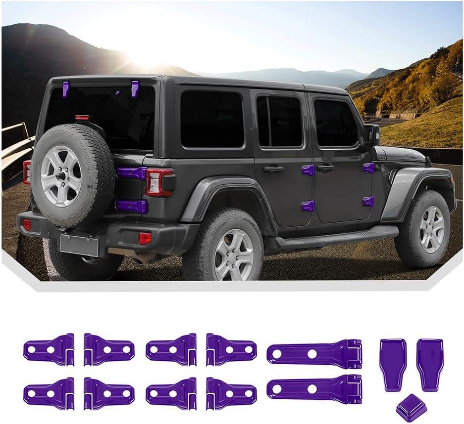 JeCar 13pcs Full Set Purple Door Hinge Cover Trim Kit for 2018-2025 2026+ Jeep Wrangler JL 4 Door
, Purple