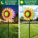 Decorative Metal Garden Daisy-Style Rotator, Decorative Garden Post, Daisy-Style Sculpture Courtyard. Outdoor Courtyard Art. (Yellow) (Yellow, Orange, Green)