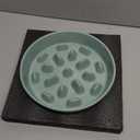 Ceramic 3.2 Cup Dog Bowl Slow Feeder, 9.5 inch Slow Pet Food Dish for Large Dog, Stop Bloat, Preventing Choking(Single Bowl, Light Green)