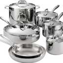 Tramontina Signature Tri-Ply Clad Stainless Steel 12-Pc Pots and Pans Set
Cookware Kitchen Set, Induction-Ready, Dishwasher-Safe, NSF-Certified, Made in Brazil