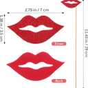 Cabilock 20 Pcs Lips Photo Props on Sticks for Parties Wedding Birthdays Fun Lipstick Decoration Festival Photobooth Accessories
