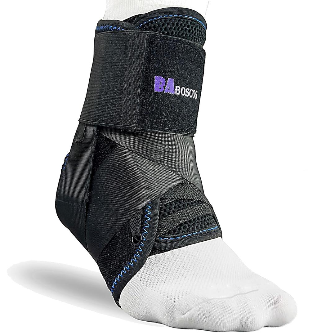Ankle Brace for Men and Women, Figure 8 Stabilizer for Sprained Ankle, Quick Pull Fit with Wide Padded Tongue for Basketball Running Volleyball, L
