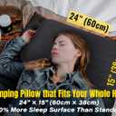 TREKOLOGY Camping Pillow - Large Inflatable (24"x15") for Home-Like Comfort, Portable & Ergonomic, Easy to Clean, Durable & Leak-Proof, Removable Strap for Secure Fit ALUFT Ultra (Grey)