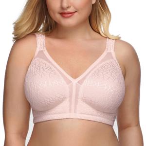 DotVol Women's Full Figure Minimizer Bras Comfort Large Busts Wirefree Non Padded Plus Size Bra (34DD)