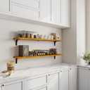 Deep Floating Shelves for Wall 48 Inch Pine Wood, Set of 2, Orange,