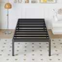 14 Inch Twin XL Bed Frame Heavy Duty Metal Platform Bed Frame Twin XL with Rounded Corner Legs, Noise Free, Easy Assembly, No Box Spring Needed, Black
