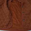 EVALESS Women's Lightweight Diamond Quilted Jacket Casual Winter Open Front Button Down Puffer Coat Outwear Cardigan (Coffee) 
Small