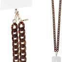 Case-Mate Crossbody Phone Lanyard / Chain [Works with All Phones] Hands-Free Strap - Cell Phone Charm - Neck Chain Holder for iPhone 17 Pro Max / 16 Pro Max / 15 Pro Max / 14 / S26 - Tortoiseshell