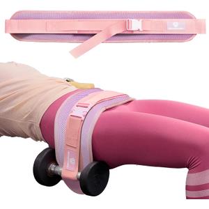 Hip Thrust Belt, Fully Upgraded Hip Thrust Belt for Dumbbells, More Comfortable Hip Thrust Belt, Home Gym Hip Thrust Belt with Wider and Longer Anti-Slip Pads. (pink new)