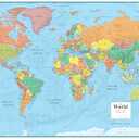 Swiftmaps 78" x 48" RMC Large World Wall Map Poster - Laminated Rolled (32x50 Signature World)