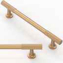 30 Pack Champagne Bronze Cabinet Pulls 5 Inch(128mm) Kitchen Cabinet Handles Solid Zinc Alloy Cabinet Hardware Drawer Pulls (5" Hole Center)