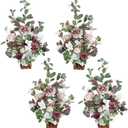 Ling's Moment 17.5" Tall Standing Artificial Flowers Arrangements 4pcs Fall Wedding Aisle Runner Chair Decorations Dusty Rose & Mauve Centerpieces for Ceremony Reception Rose Floral Party Outdoor