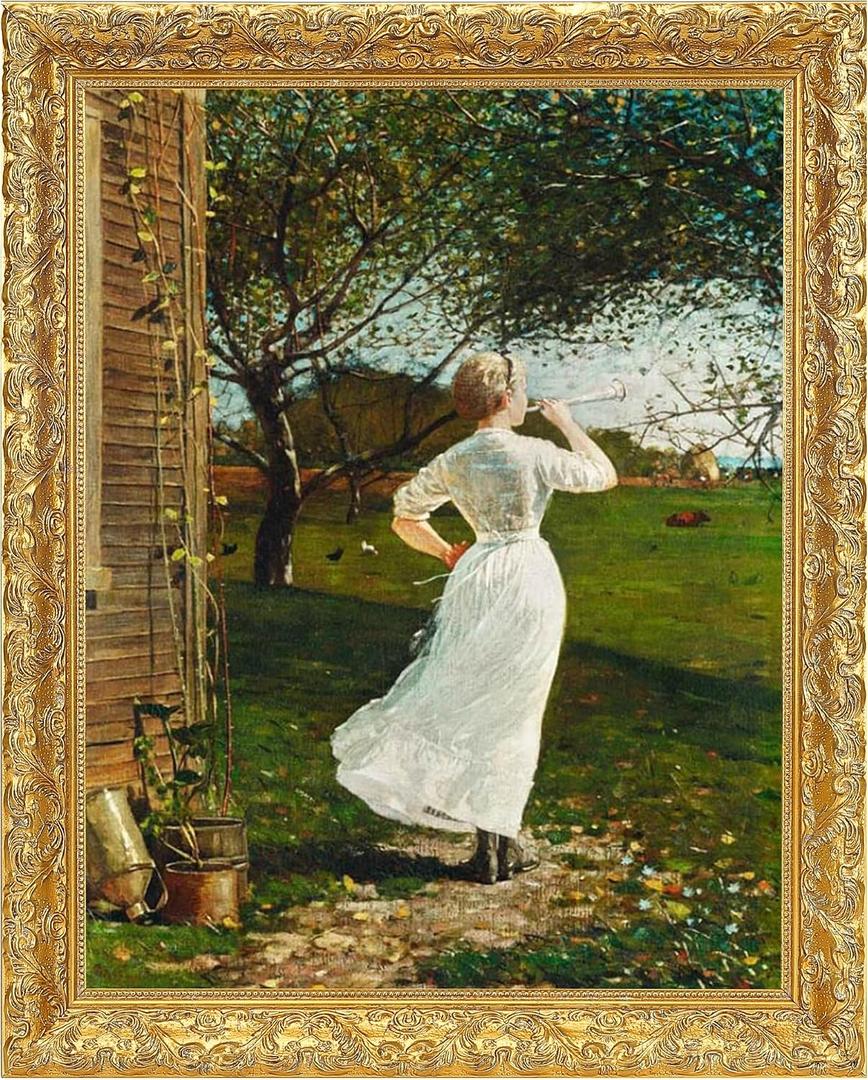 Wood Canvas Frame for 16"x20"Paintings,Antique Gold Ornate Frames for Oil Art,Plein Air Frame,Vintage Frames for Wall Decor (No Backboard)