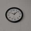 Bernhard Products Black Wall Clock Silent Non Ticking 10 Inch Quality Quartz Battery Operated Round Easy to Read Home/Office/Kitchen/Classroom/School Clock Sweep Movement