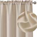 Chyhomenyc Light Filtering Curtains 84 Inch Length 2 Panels Set, Faux Linen Textured Soft Airy Privacy Farmhouse Curtain Drapes for Living Room Bedroom, Each 40Wx84L Inches, Linen Color