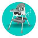 Baby Highchair foldable Adjustable 4-1 Infant Feeding Toddler Table Chair Grey