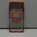CASEKOO Glossy 360 Spin Magnetic Stand for iPhone 17 Pro Max Case [Fit for MagSafe][17FT Military Protection] Slim Hand-Polished Frame Titanium Alloy Sturdy Stand 6.9", Glossy Cosmic Orange