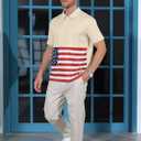 Golf Shirts for Men 2 Pack Print American Flag Short Sleeve Dry Fit Moisture Wicking Performance Polo Shirts (XXXL)