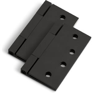 MEGA HANDLES Door Hinges with Square Corners (2 Pack) - 4x4'' Stainless Steel Door Hinge Set, Interior Heavy Duty Hinges for Bedroom, Bathroom, Cabinet, Screws Included - Sleek Black