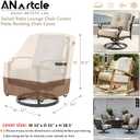 ANartcle Swivel Patio Chair Cover 4 Pack,600D Waterproof Heavy Duty Outdoor Chair Cover(33 W x 35 D x 36 H inches),Patio Furniture Covers,Outdoor Furniture Covers Waterproof,Beige&brown