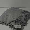 Bedsure Throw Blankets for Couch - Textured Chunky Knit Woven Chenille Blanket - Super Soft, Warm Decorative Boho Throw with Tassels for Bed, Sofa and Living Room Decor, Grey, 50x60 Inches