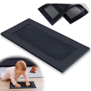 Orzbow Baby Proofing Soft Silicone Vent Cover for Home Wall/Ceiling/Floor Register,Child Proof Floor Air Vent Deflector Cover,Catches Debris Hair & Prevents Creepy Crawlies,Easy Install, Black (PACK of 1)