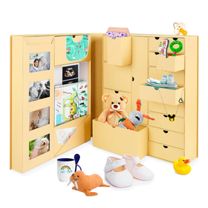 Baby Keepsake Box - Baby Memory Box - Baby Boy Girl Keepsake Box Tins Memory Box Pregnancy Baby Bubbs Storage Box Baby First Year Box Library Baby All-in-One Organizer