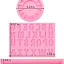 4 x 26 Capital Letter Fondant Molds, 3D Letters Hemp Rope Cake Decorating Molds, Cartoon Smile Sun Shaped Silicone Chocolate Molds for Birthday Cupcake Topper Cookie Plaster Clay Resin