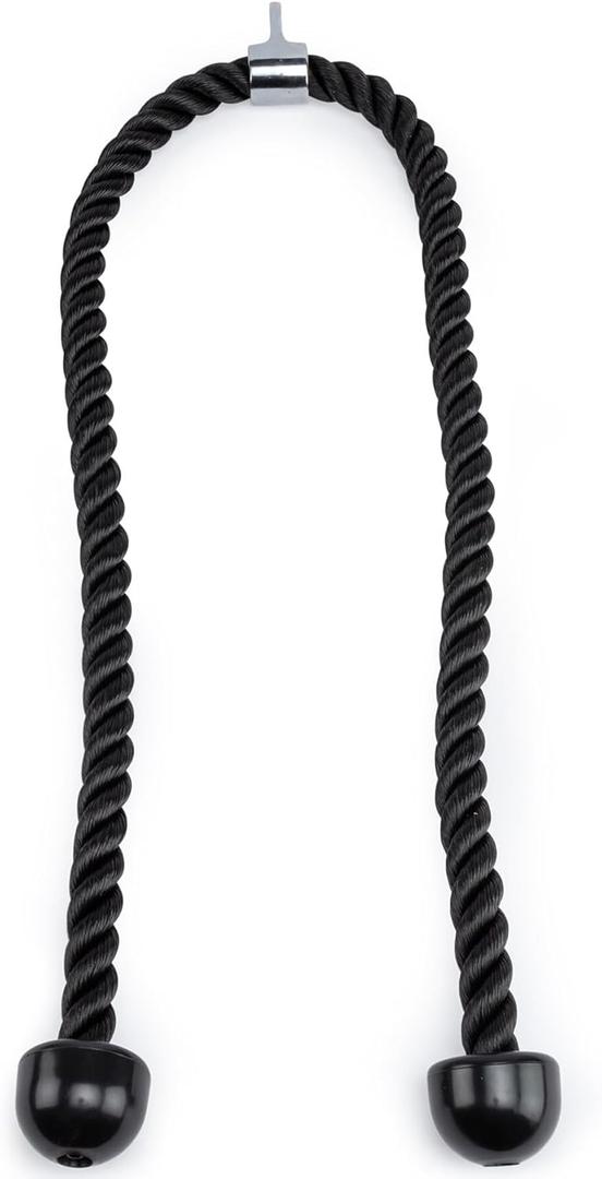 Double Length Tricep Pull Down Rope - 55 Inches Attachment for Cable Machine - Heavy Duty Long Tricep Pull Down Rope - 4 Feet 7 Inch