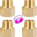 Brass Pipe Fitting Reducer Adapter1/2" NPT Female X 1/2" NPT Male Extension Connector 4-Pack