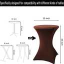 2 Pack 32x43 Inch Brown Cocktail Tablecloth Spandex Round Fitted Table Cover for Wedding Banquet Event Party, 2PC 32" x 43"
