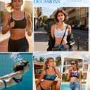 Sports Bikini Tops for Women Swim Bra Wirefree Workout Swimsuit Top Comfortable Support for Swimming, Beach, Active Wear (Black, XXL)