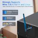 Long Range Upgraded Bluetooth 5.4 Adapter for PC, 5dBi High Gain Wireless USB Dongle for Windows 11/10/8.1/7 Laptop Linux Desktop, Plug & Pair Keyboard Mice Headphone Speaker Game Controller