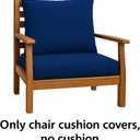 4-Pack Outdoor Cushion Covers Waterproof & Fade-Resistant Patio Furniture Replacement Slipcovers for Deep Seat Chairs, 24x20 & 24x24x4 Inch (Navy Blue)