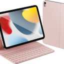 HOU keyboard Case for iPad 10th Generation/iPad 11th Generation 11 inch A16 2025  Smart Folio, Ultra Slim, Magnetic Charging, Adjustable Angle (Pink)