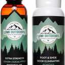 Lumi Outdoors Natural Shoe Deodorizer Spray and Foot Powder Bundle - Lemon Eucalyptus and Foot Powder