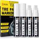 SELEAD Jumbo Tire Marker White - 4 Pack 15mm Wide Tip Paint Pens for Car Tires Lettering, Large Capacity Premium Ink Waterproof Permanent Markers