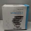 Belwares Mixing Bowls Set with Airtight Lids - 8PCS Stainless Steel Nesting Mixing Bowls Non-Slip with 3 Grater Attachments, Kitchen Bowls, Sizes 5, 4, 3.5, 2, 1.5QT Baking & Food Prep (Matte Black)