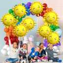 8 Pcs Sun Foil Balloons 31 Inch Sunshine Mylar Balloons Gold Summer Party Balloon for Sun Themed Baby Shower Birthday Party Decorations