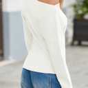 Saodimallsu Womens Off One Shoulder Sweaters Long Sleeve 2025 Casual Fall Pullover Knit Tops (White, XL)