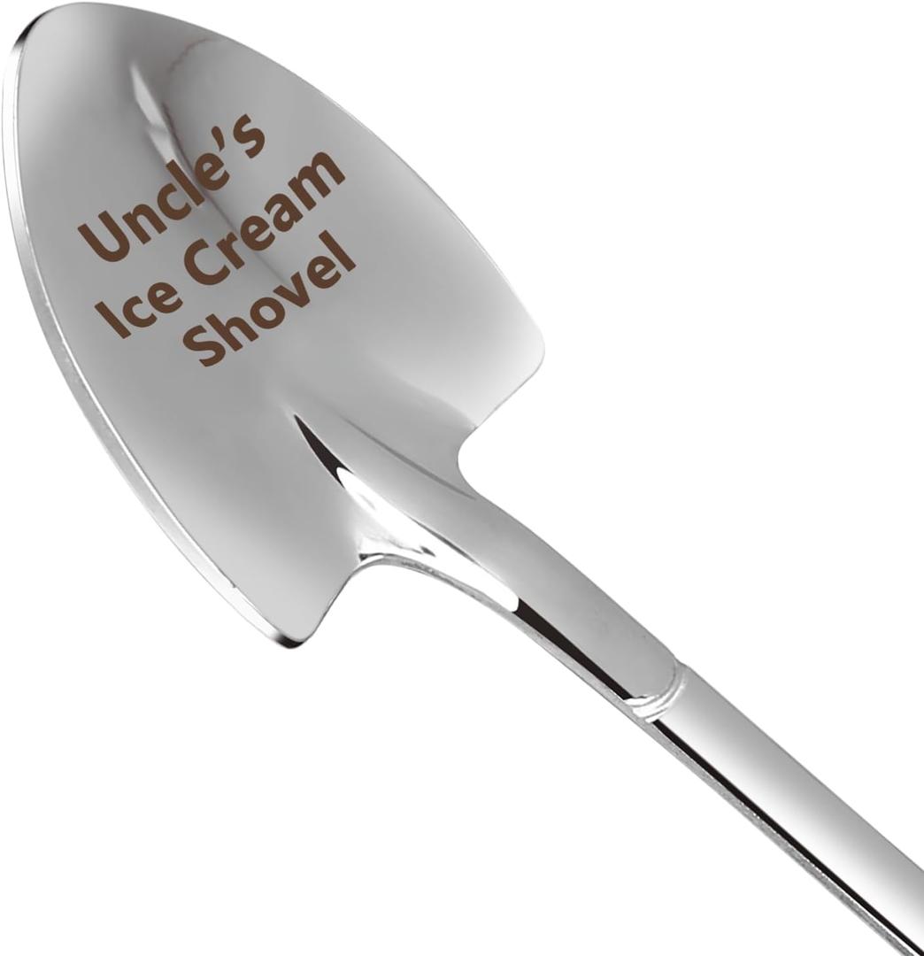 2 x Gifts for Uncle Fathers Day from Kids, Funny Uncles Ice Cream Shovel Gifts for Men Uncle Wedding Anniversary Presents Spoon