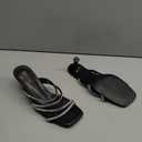 IDIFU IN2 Rhinestone Heels Strappy Low Kitten Square Open Toe Mule Heels Wedding Bridal Prom Party Dress Shoes for Women Comfortable Dressy Formal Sparkly Slip On Heeled Sandals 6