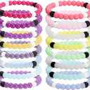 Zodaca 8 Pack of Beaded Bracelets for Party Favors, VSCO Color Changing Jewelry (Silicone, 2.6x0.3 in)