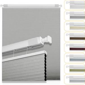 Top Down Bottom Up Cordless Cellular Shades No Tools No Drill Blinds Blackout Shades for Windows Easy to Install.Silver Gray.43 W x 64" H