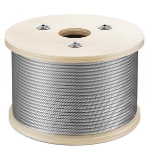 WAYSKA 500FT 3/16” Stainless Steel Cable for Deck Railing, 7x19 Wire Rope
304 SS, 3700lbs breaking strength, flexiblity for Deck Cable Railing Systems, Clotheslines, Ziplines, and DIY Balustrades