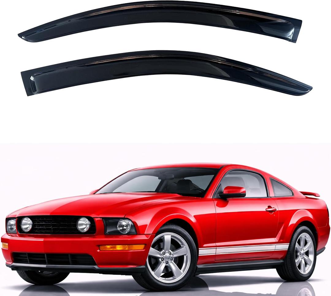KPY Rain Guards Fit for 2005-2009 Ford Mustang, Out-Channel Window Visors Vent Wind Deflectors 2PC, Car Accessories for 05-09 Mustang