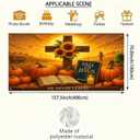 Thanksgiving Garage Door Cover 13x6Ft Christian Fall For Jesus Garage Decor Thanksgiving Decorations for Home Pumpkin Barn Thanks Giving Door Banner Autumn Outdoor Porch Decoration Religious Garage Door Mural