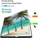 for iPad 9th/8th/7th Generation Case 2021/2020/2019 Lightweight Smart Cover Adjustable Stand with Auto Wake/Sleep Protect Cover for iPad 10.2 inch - Palm Tree Beach