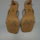 Shoe'N Tale Women's Strappy Heels Kitten Heeled Mules Two Straps Square Open Toe Slip On Sandals, Size 7.5, 
Nude